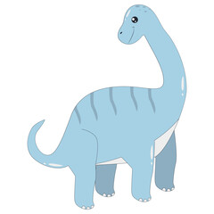 Fototapeta premium Cute Colorful Dinosaur Isolated on White Background. Flat Cartoon Vector Character.