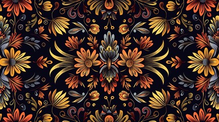 mexican folk art seamless pattern wallpaper