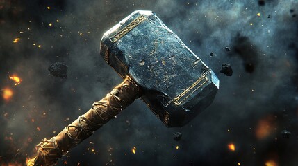 Mighty Mythological Hammer: Epic Fantasy Weapon