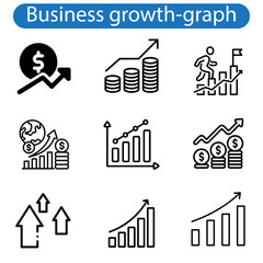 business graph icon in different style vector illustration. business graph vector icons designed in filled, outline, line and stroke