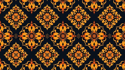 mexican folk art seamless pattern wallpaper