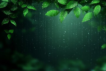 Fototapeta premium Rainy Day in the Lush Green Forest: Tranquil Nature Scene