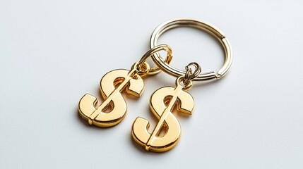 Gold Dollar Sign Keychain Accessories for Financial Symbolism and Style