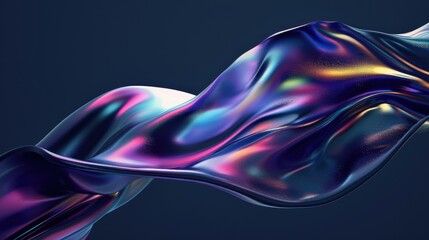 rendering of colorful abstract fluid shapes.Lines background with dark blue colors.