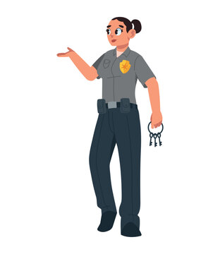 prison guard female with keys