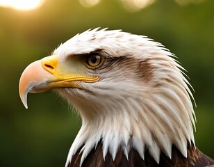 Obraz premium American Bald Eagle and American Flag, Independence Day, Freedom, National Treasure