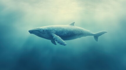 Obraz premium A whale is swimming in the ocean
