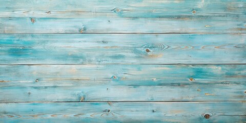 Fototapeta premium Distressed Aqua Blue Horizontal Wooden Planks Background Texture for Design Projects