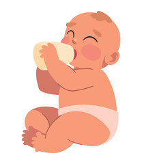 babies characters with bottle