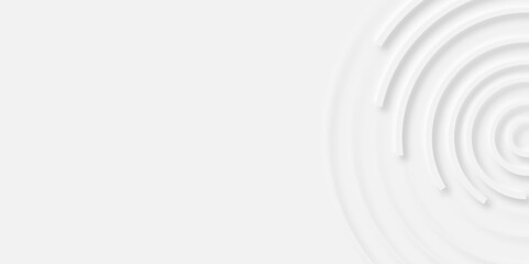 Abstract white circle shape geometric line background. abstract seamless modern white and gray color technology concept geometric circle vector background neomorphism style poster, banner design.