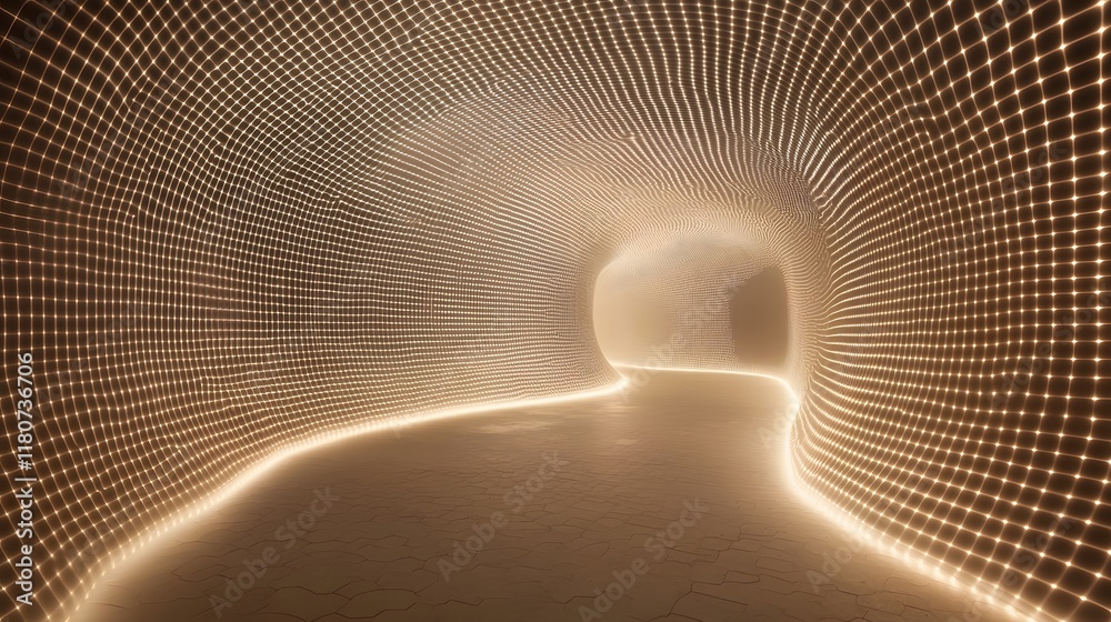 Poster mesmerizing digital depicting a technology inspired network grid with pulsating glowing lights flowi