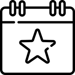 Event calendar icon. Personal organizer, daily checklist management, containing date, timetable, weekly schedule, agenda. Editable stroke.