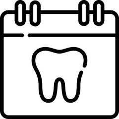 Dental agenda calendar icon. Personal organizer, dentist, appointment agenda. Editable stroke.