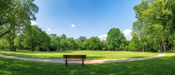 A tranquil park scene with panoramic views invites relaxation and appreciation of the outdoors. Generative AI