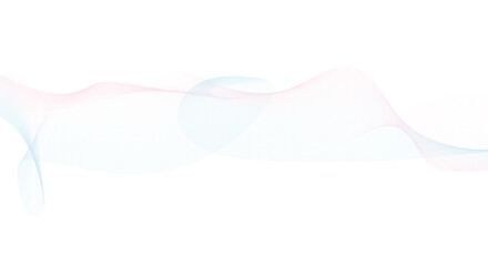 Abstract vector colorful wave lines pink and blue isolated on white background for design elements in technology