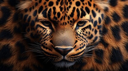 Obraz premium Realistic Leopard Fur Pattern Close-Up