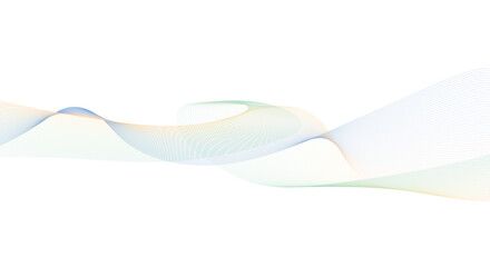 Vector wave lines smooth flowing dynamic colorful gradient isolated on white background