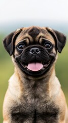 Obraz premium Adorable Pug Puppy Happy Dog Portrait Pet Animal