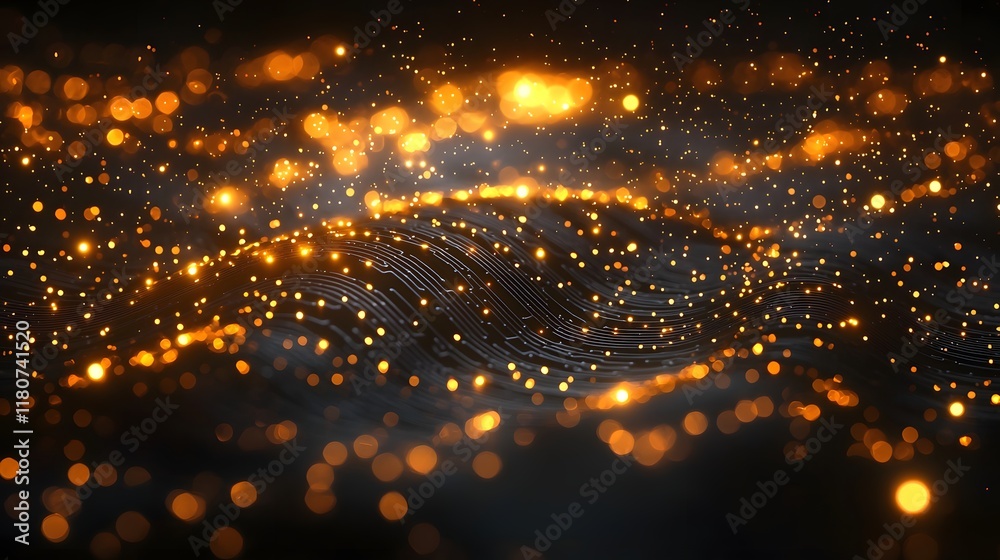 Poster minimalist high tech background with glowing circuits and nodes futuristic abstract digital with vib
