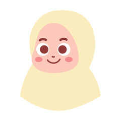 Fototapeta premium Muslim Girl Avatar Illustration