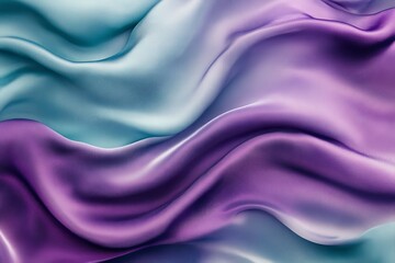 Obraz premium Abstract wavy teal purple silk fabric texture background.