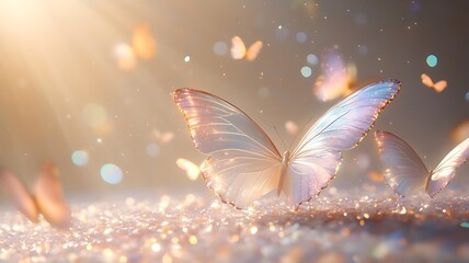 Holographic Butterfly Swarm in Mid-Flight