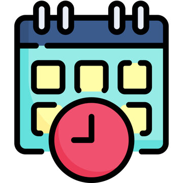 recommend clip art: Personal organization icon. Daily checklist management, containing date, timetable, day, month, year, weekly schedule, agenda. Filled outline icon.