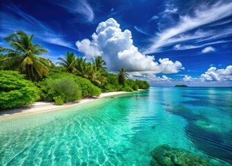 Maldives' Maafushi Island: turquoise waters, pristine beaches, stunning Indian Ocean portrait photography awaits.