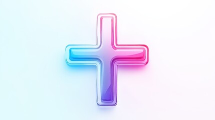 Obraz premium A colorful cross with a pink and blue center
