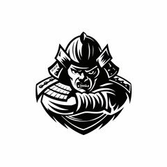 Fototapeta premium samurai wild character flat design illustration logo