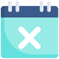 Obraz premium Unavailable calendar icon. Personal organizer, daily checklist management, containing date, timetable, weekly schedule, agenda. Flat icon.