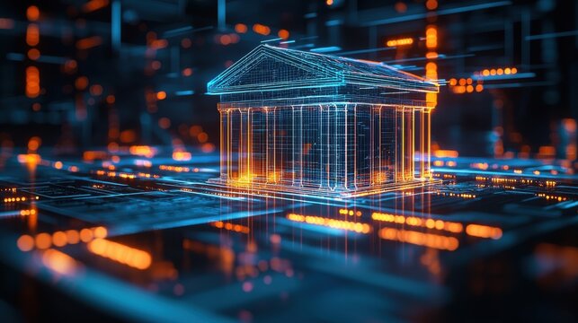 Creating a high fidelity digital hologram of a virtual internet bank in a futuristic environment for enhanced user experience