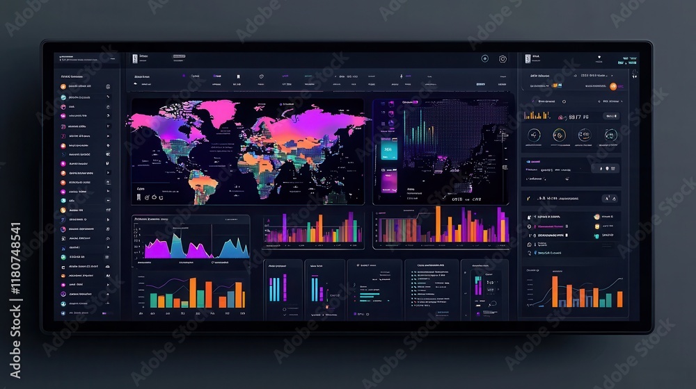 Leinwandbilder visualizing a futuristic internet banking dashboard high fidelity interface design for enhanced user