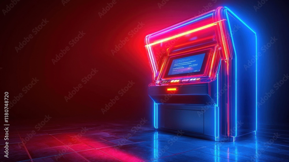 Poster Enhancing secure internet banking glowing atm technology digital finance space image showcase futuristic environment visual representation