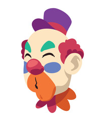 Naklejka premium happy clown head and hat