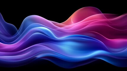 Naklejka premium Abstract Colorful Waves, Dynamic Swirling Purple and Blue Hues, Digital Art
