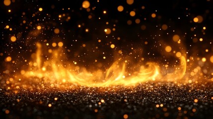 Obraz premium Abstract Golden Fire Glitter Background Image