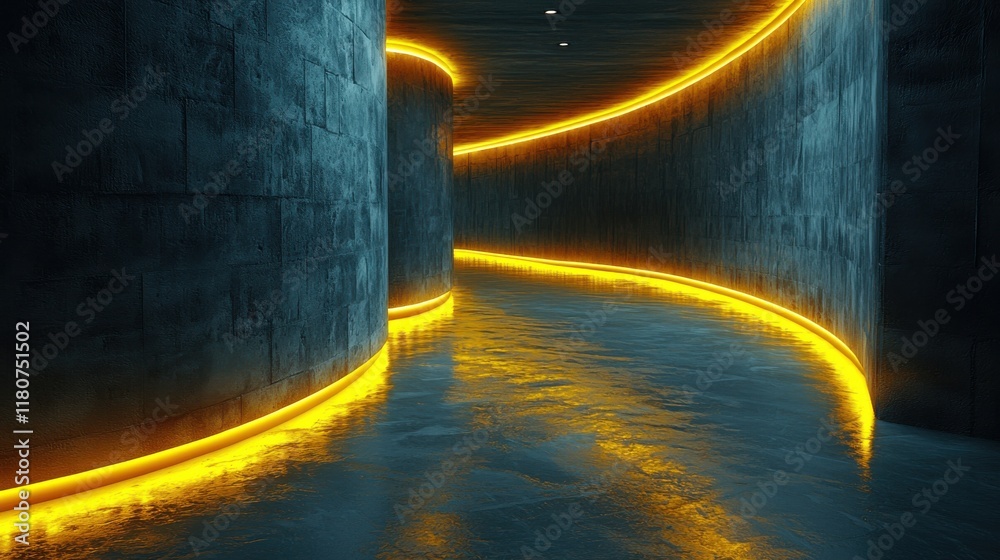 Aufkleber illuminating dynamic pathways showcasing instant internet high fidelity futuristic tunnel digital ar