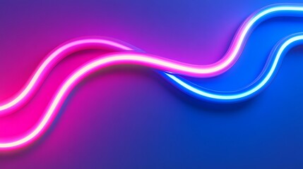Abstract Neon Lines Wave Design Background