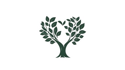 Heart Shaped Tree With Lush Green Leaves