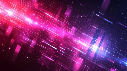 Fototapeta premium Abstract Digital Cyberpunk Neon Glowing Lines Background