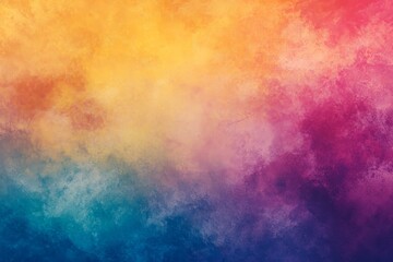 Fototapeta premium Abstract colorful watercolor background with vibrant yellow, orange, pink, purple, and blue hues blending seamlessly.