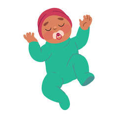 sleeping baby boy with pacifier