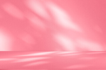Wall interior background, studio and backdrops show products.with shadow from window color pink background for text insertion and presentation interior decoration	

