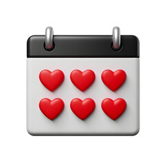 Valentine Day Calendar 3D Rendering 