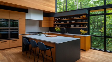Modern Sleek Kitchen Interior with Natural Light