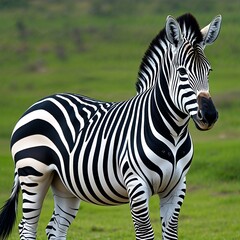 Fototapeta premium Striped Majesty: A Plains Zebra in its Natural Habitat