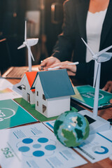 Carbon offset price report CO2 emission. Future growth Net zero waste in ESG ethical SME office...