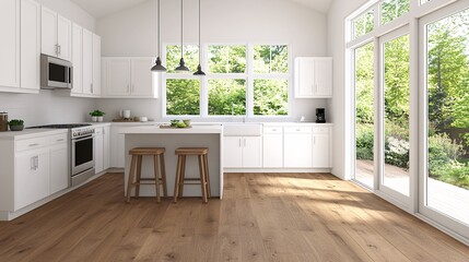 Fototapeta premium Stylish Scandinavian Living Room Design with Bright Natural Light