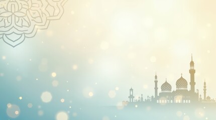 Serene Mosque Silhouette: A Soft, Dreamlike Islamic Art Design